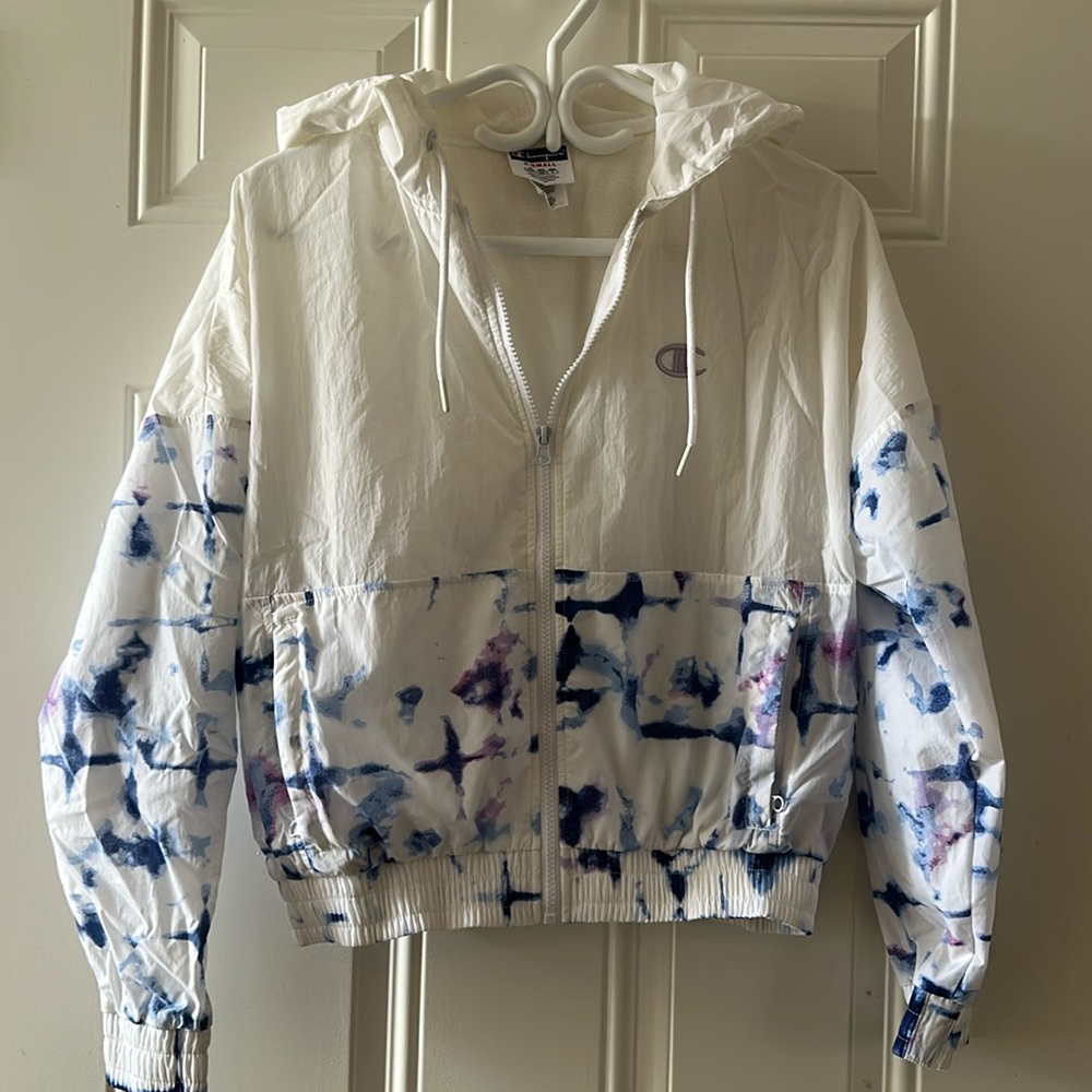 Like New Champion Jacket Size XS! Worn Twice! White/Blue/Pink/Purple